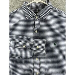 POLO‎ RALPH LAUREN Oxford Button Up Blue Gingham Check Long Sleeve Mens XL Shirt